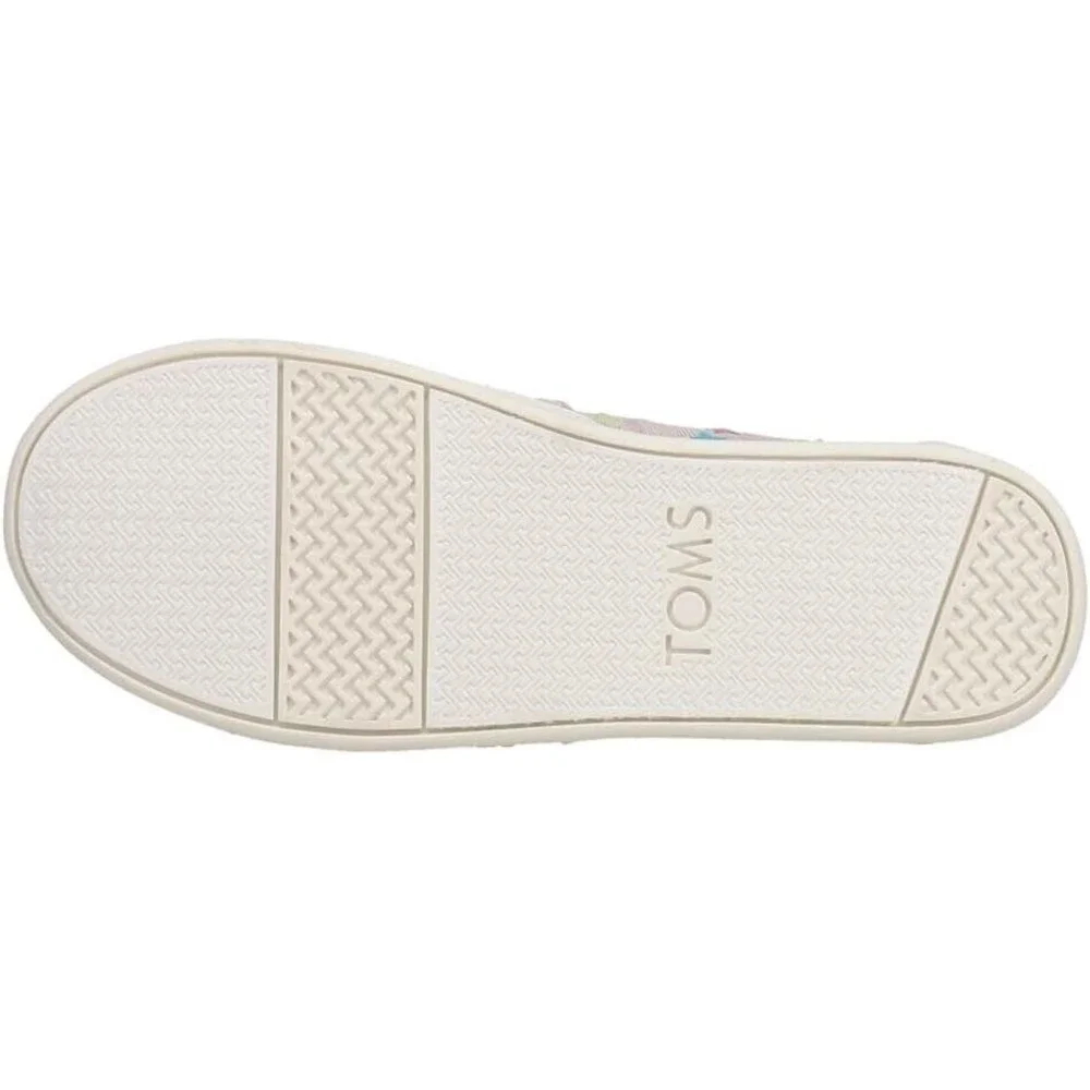 TOMS Alpargata Bee Mine Slip On Flats Youth Girls 4.5 Pink Glitter Stars NEW